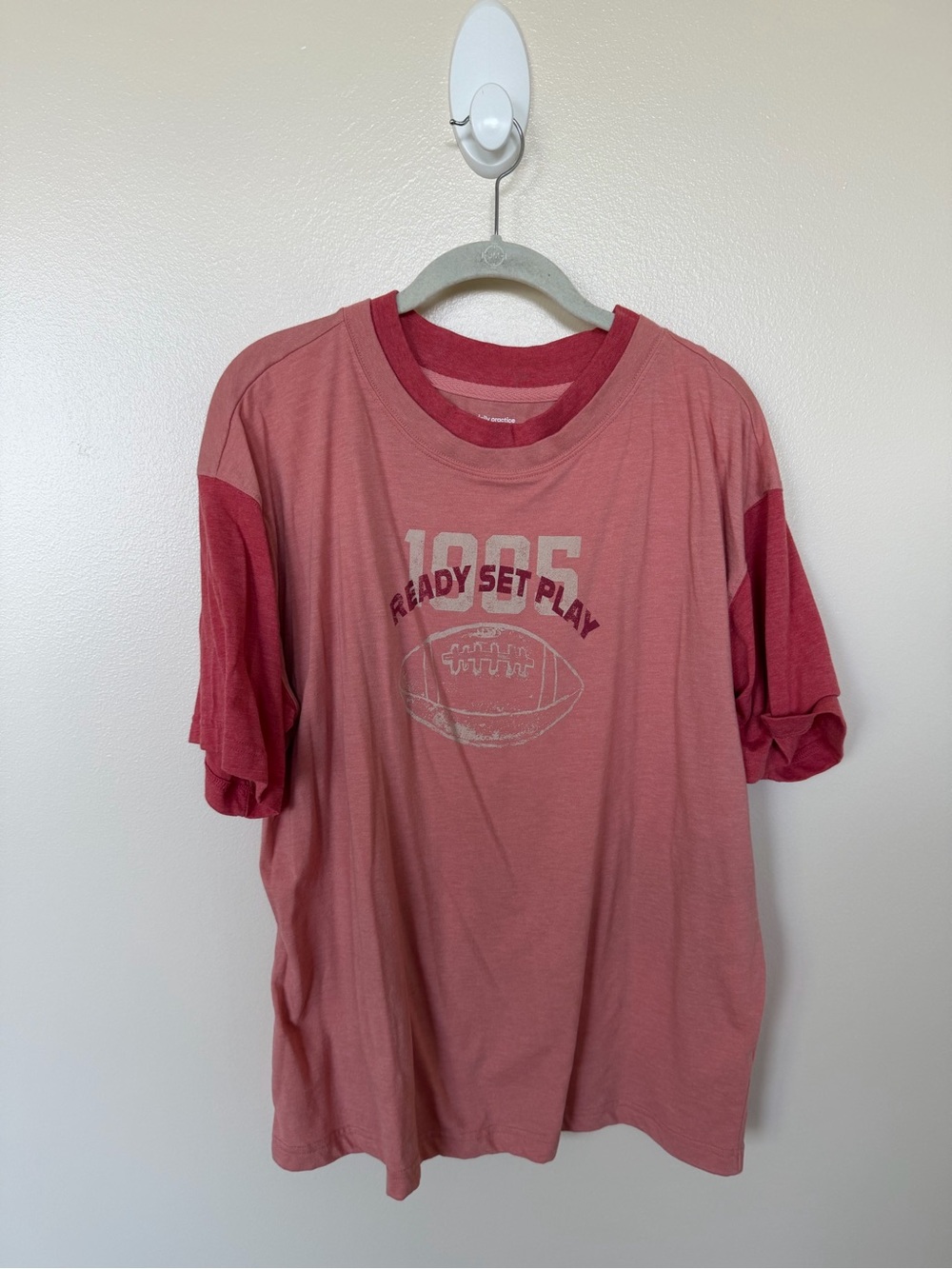 DAILY PRACTICE Colorblock Runner Cotton Blend Tee in Pink